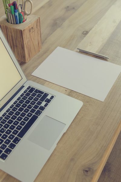 Laptop on desk